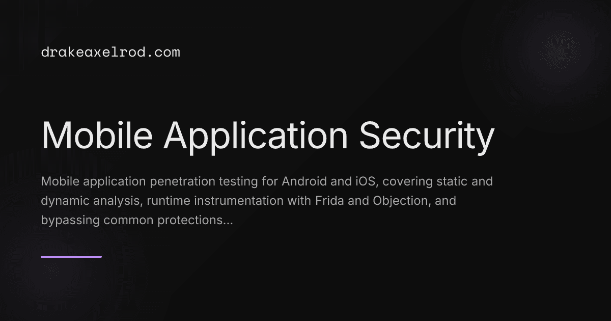 Mobile Application Security