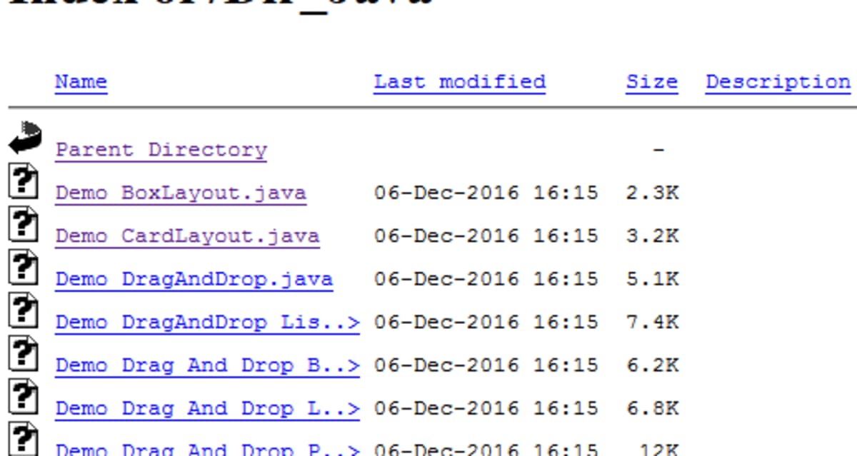 Directory listing exposing files